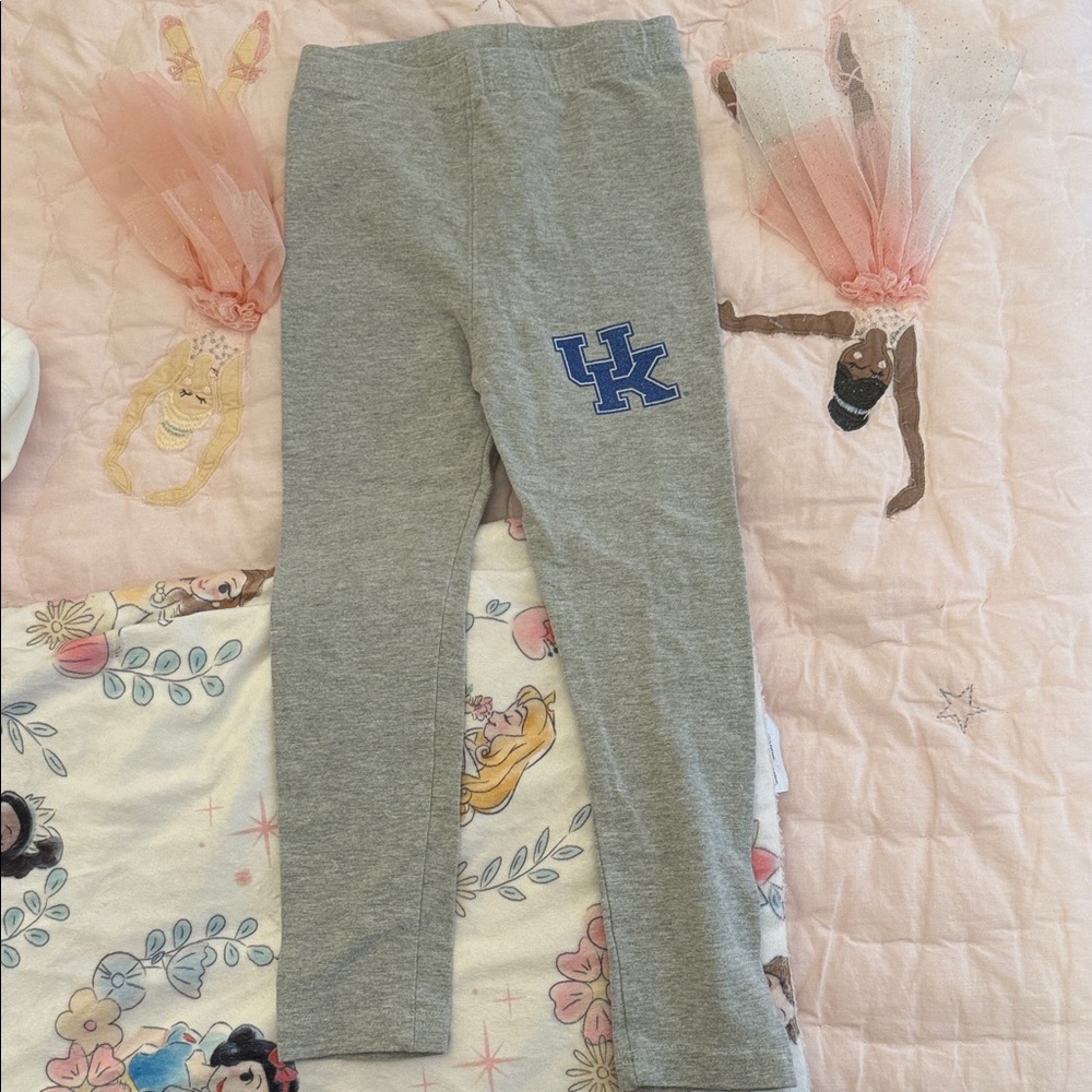 Kids Gray Leggings with Blue Logo